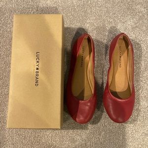 Lucky Brand Red flats! Never worn in box!